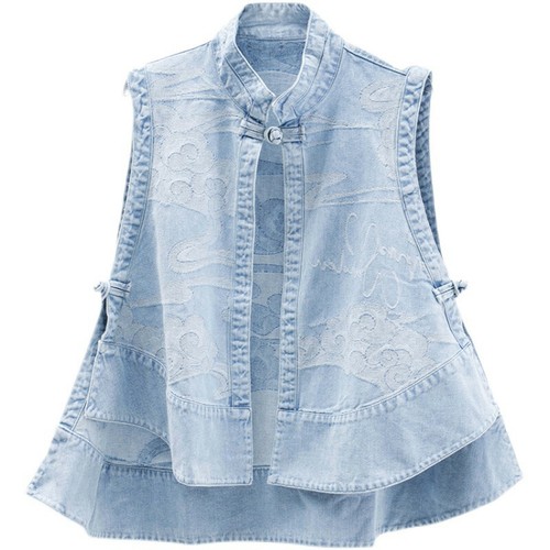 Damen jeansweste weste cape - jeansweste,